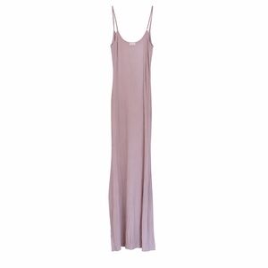 SKIMS Soft Lounge Long Slip Dress Morgnite Pink Ribbed Size L NWT